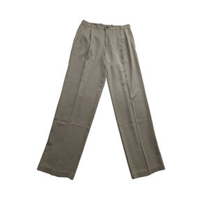 Tommy Bahama Silk Pants Relax Size 36x34 Tan Pleated Slacks (35 Measured)